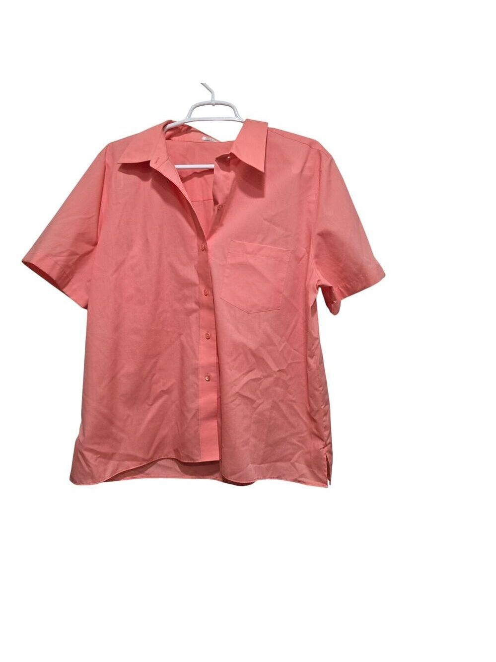 Foxcroft Wrinkle Free Pink Button Front Shirt Size 18